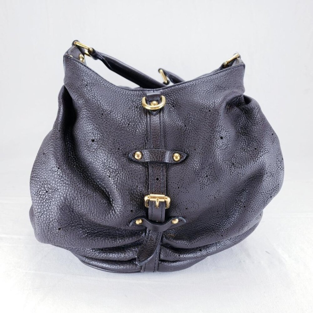 Louis Vuitton Mahina XL Hobo Perforated Leather Shoulder Bag - Brown / Gold - Picture 3 of 12